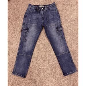 KanCan Avery Straight Leg Denim Cargo Jeans 0/23